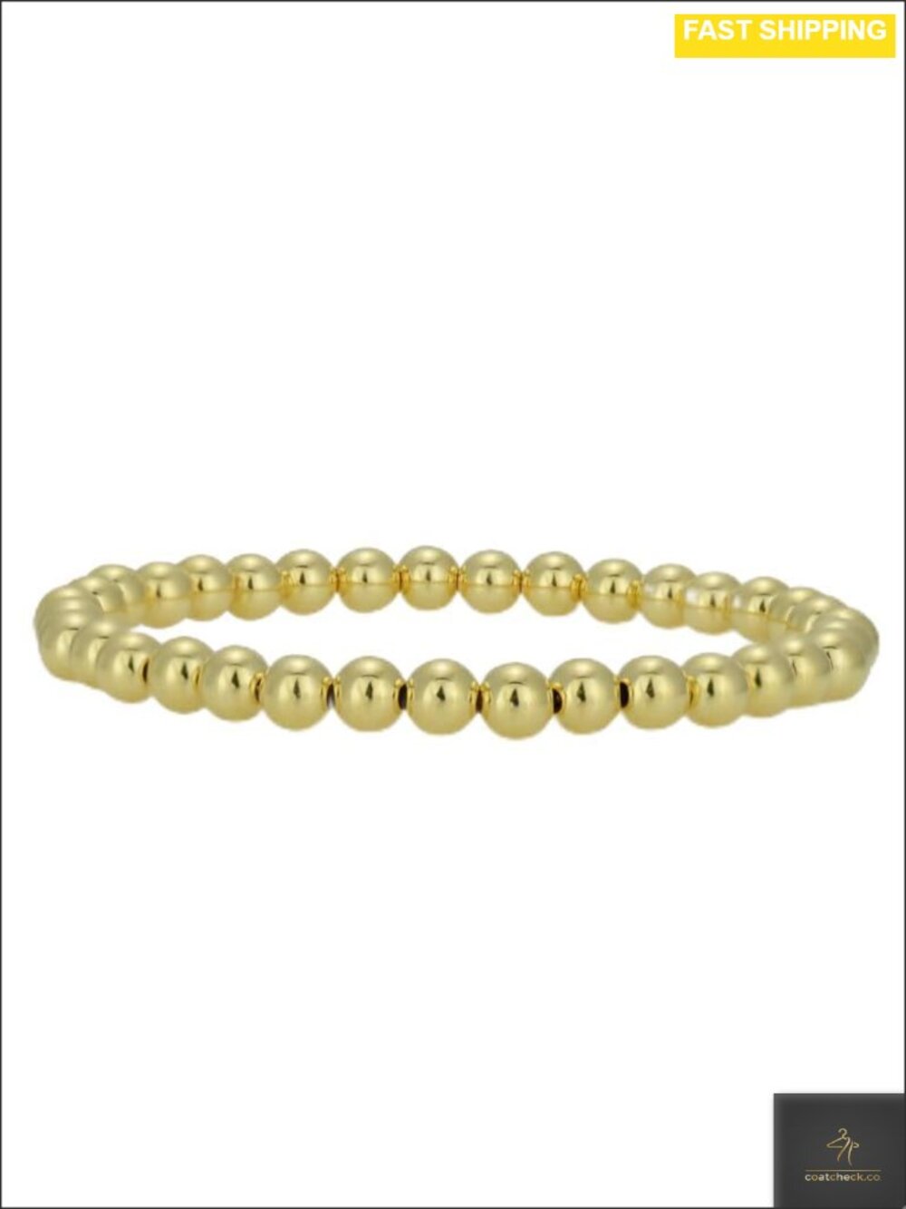14k Gold Filled Beaded Bracelet 5mm Stretch Stackable Waterproof Handmade USA